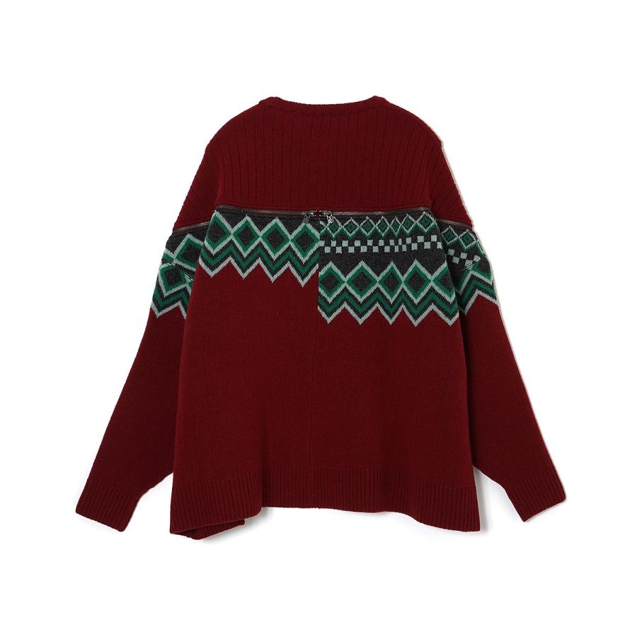 【FACETASM ファセッタズム】NORDIC ZIPPER KNIT/GRAY/グレー (3色)の画像