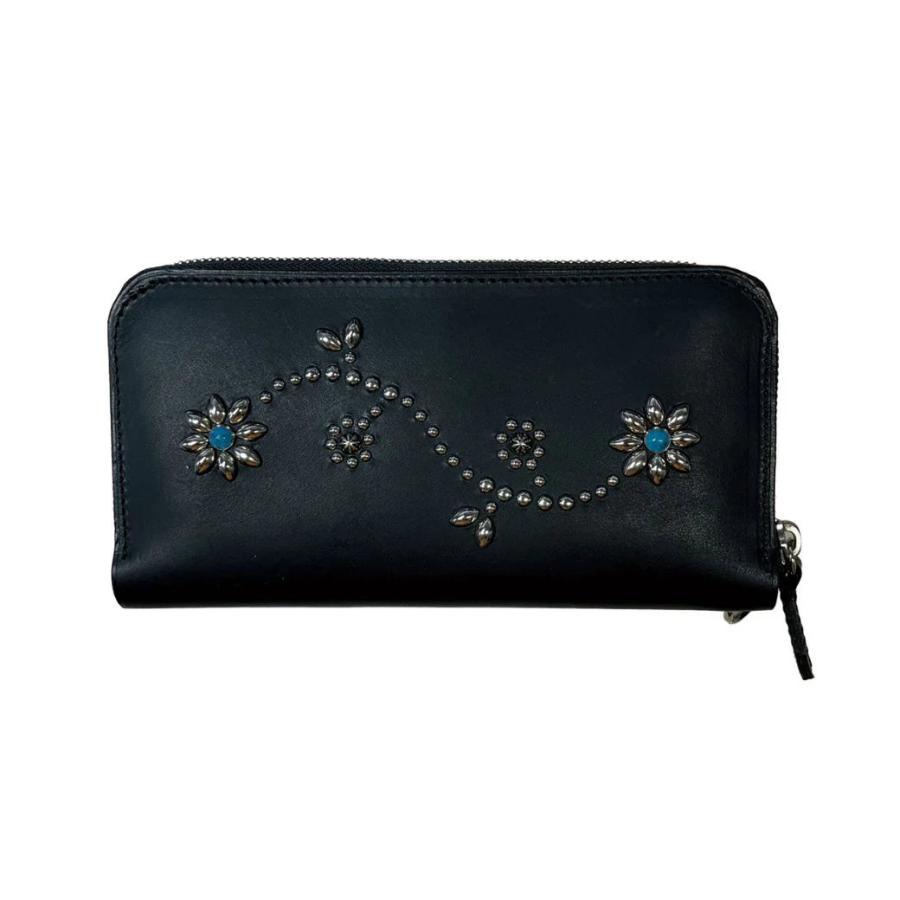 【TMTティーエムティー】INDIGO LEATHER STADS WALLET (LONG) /INDIGO/ TACS2502