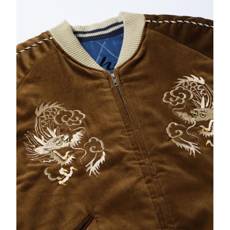 【TAILOR TOYO テーラー東洋】Mid 1950s Style Velveteen Souvenir Jacket “WHITE DRAGON” × “BLACK EAGLE”（TT15792-138）の画像