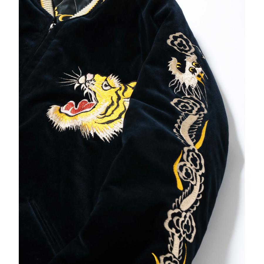 【TAILOR TOYO テーラー東洋】Mid 1950s Style Velveteen Souvenir Jacket “ROARING TIGER” × “JAPAN MAP”（TT15792-128）の画像