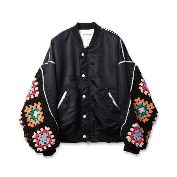 DISCOVEREDディスカバード】CROCHET SLEEVE MA-1(2色）（DC-AW25-BL-12