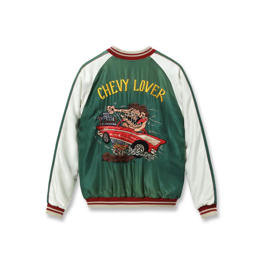 【POINT5倍】【TAILOR TOYO テーラー東洋】1950s Style Acetate Souvenir Jacket “TIGER HEAD” × “CHEVY LOVER” (AGING MODEL)の画像