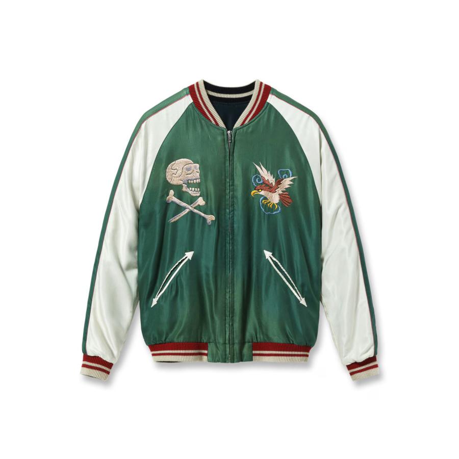 【POINT5倍】【TAILOR TOYO テーラー東洋】1950s Style Acetate Souvenir Jacket “TIGER HEAD” × “CHEVY LOVER” (AGING MODEL)の画像