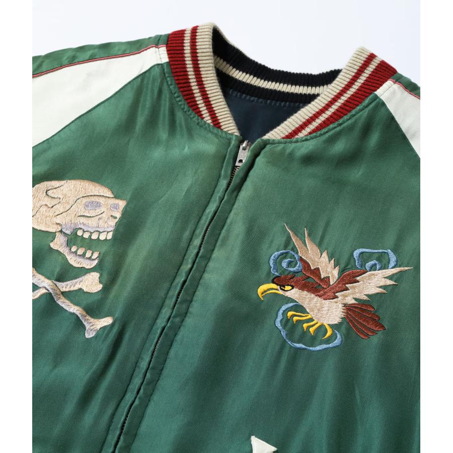 【TAILOR TOYO テーラー東洋】1950s Style Acetate Souvenir Jacket “TIGER HEAD” × “CHEVY LOVER” (AGING MODEL)の画像