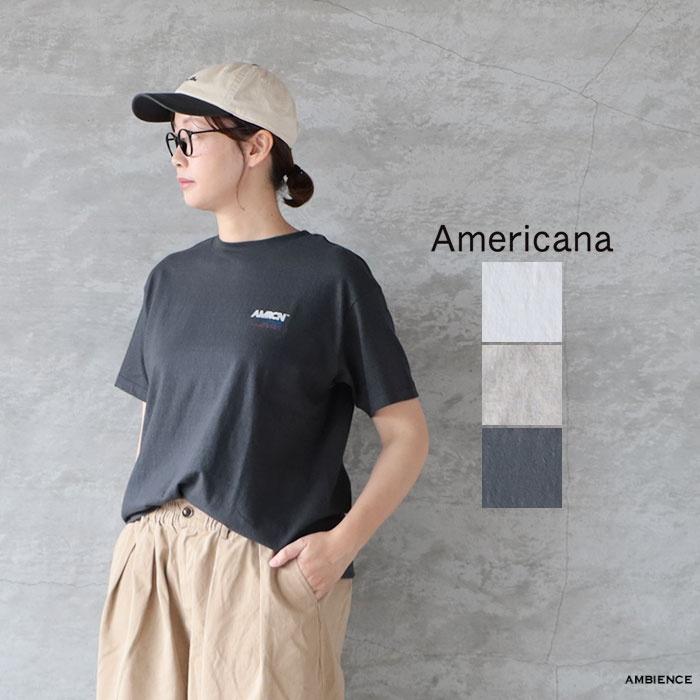 AMERICANA アメリカーナ ラフィー丸胴 AMRCNバックプリントTシャツ