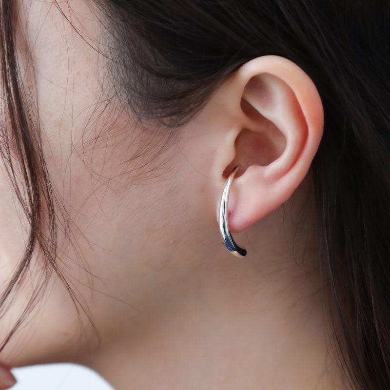 ピアスカフ カフピアス シルバー 925 ピアス イヤーカフ イヤカフ アレルギー対応 silver 弓 シンプル レディース アクセサリー スタッド 上品 母の日 プレゼ_4