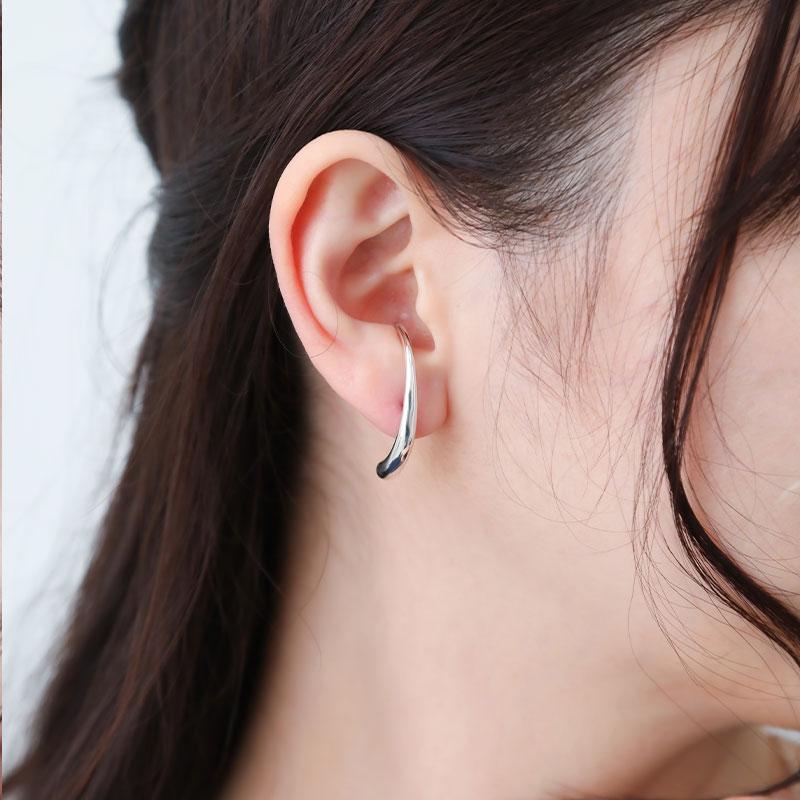 ピアスカフ カフピアス シルバー 925 ピアス イヤーカフ イヤカフ アレルギー対応 silver 弓 シンプル レディース アクセサリー スタッド 上品 母の日 プレゼ_5