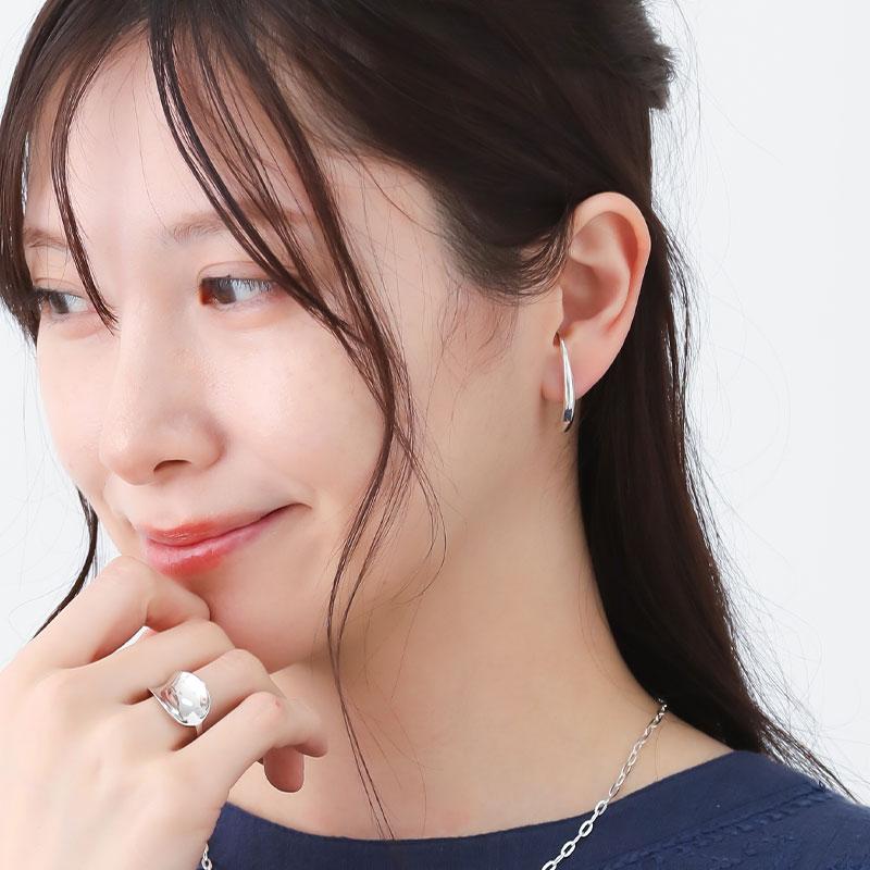 ピアスカフ カフピアス シルバー 925 ピアス イヤーカフ イヤカフ アレルギー対応 silver 弓 シンプル レディース アクセサリー スタッド 上品 母の日 プレゼ_6