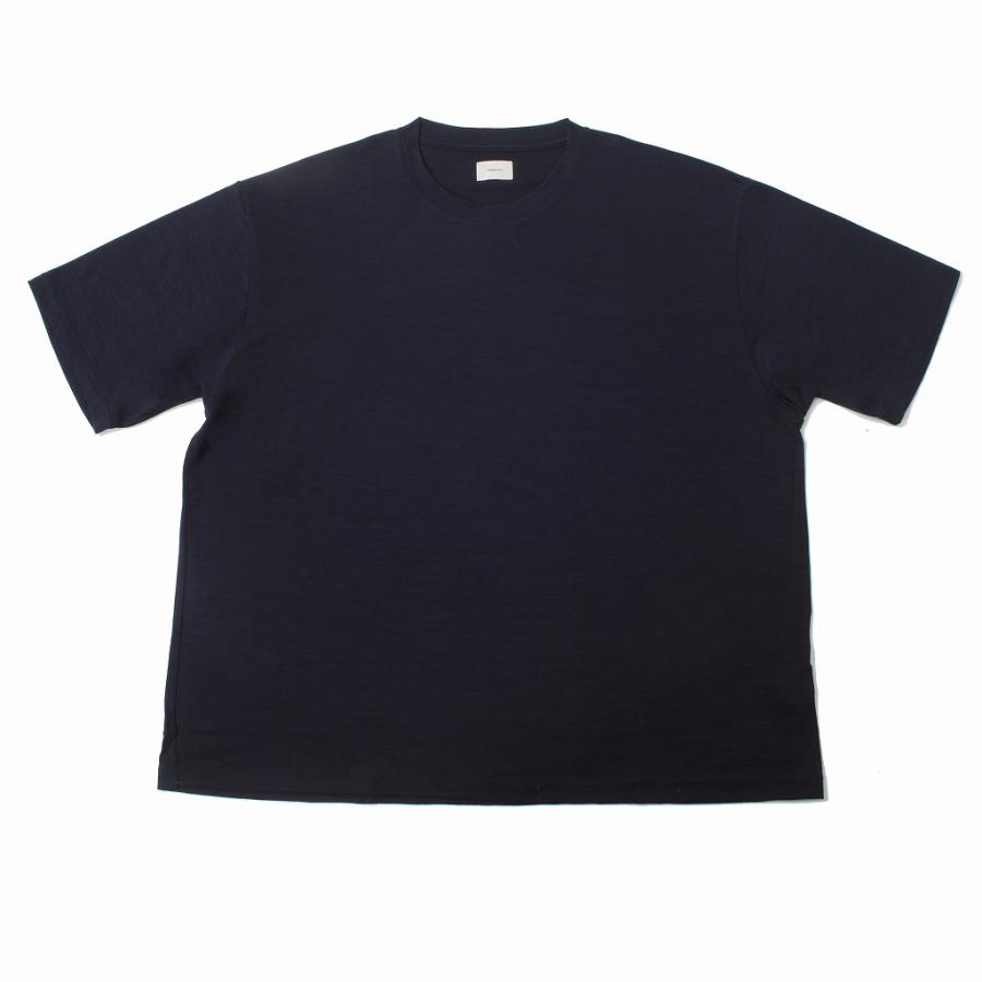 CAPERTICA カペルチカ ウールTシャツ  Super120s ウオッシャブルウール オーバーサイズ ネイビー｜itempost｜02