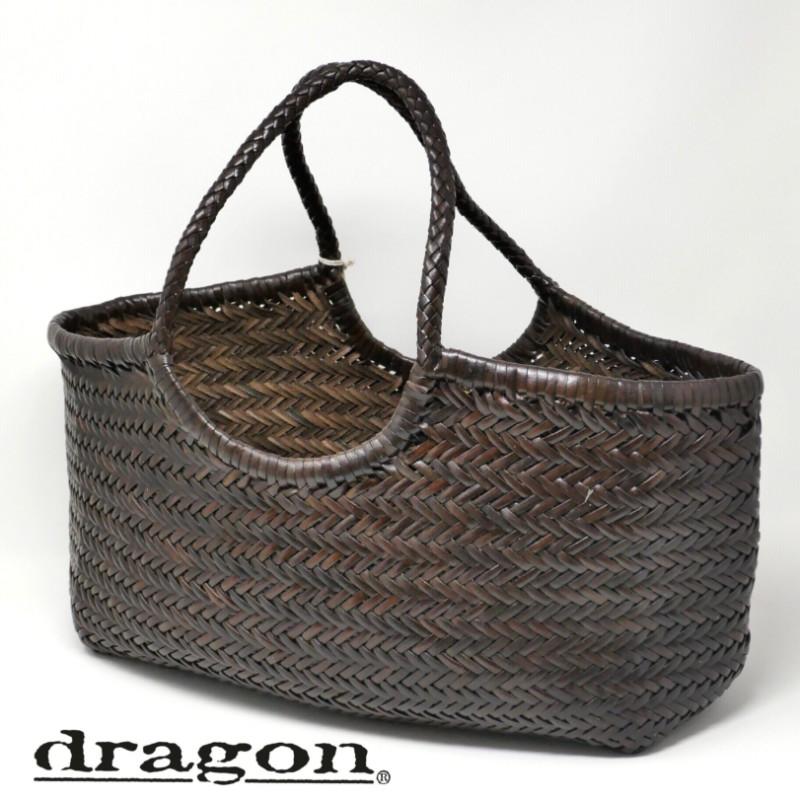 Dragon Diffusion/ドラゴンディフュージョン 8822 NUNTUCKET BASKET レザーメッシュ バッグ ダークブラウンの画像