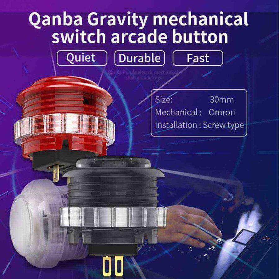【ネジ式 30φ 半透明クリア 8個セット】Qanba Gravity XL クァンバ グラビティ XL メカニカルスイッチ アーケード ボタン 30mm B Project （ビデオゲームボタ｜itempost｜03