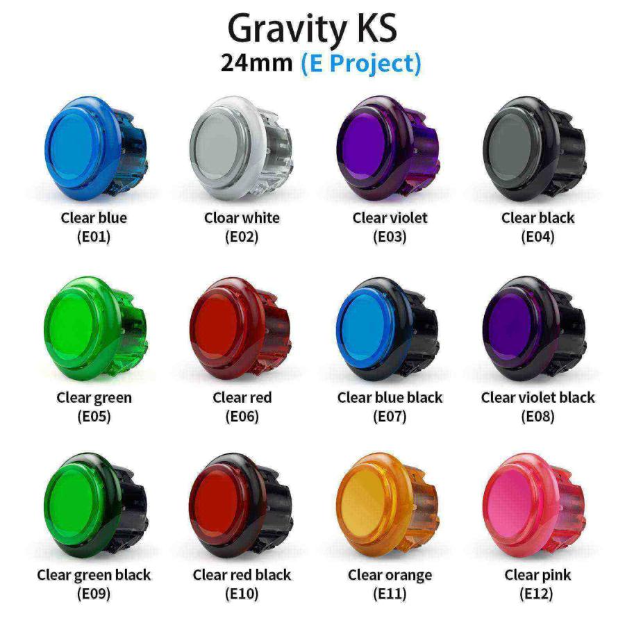 【未開封】Qanba Gravity KS アケコン静音ボタン 24mm 赤色 ハメ込み式 24φ クリア 単品】Qanba Gravity KS クァンバ グラビティ