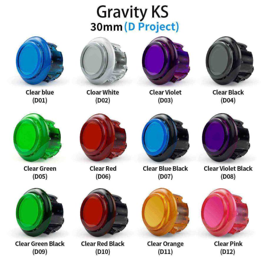 ハメ込み式 30φ クリア 8個セット】Qanba Gravity KS クァンバ