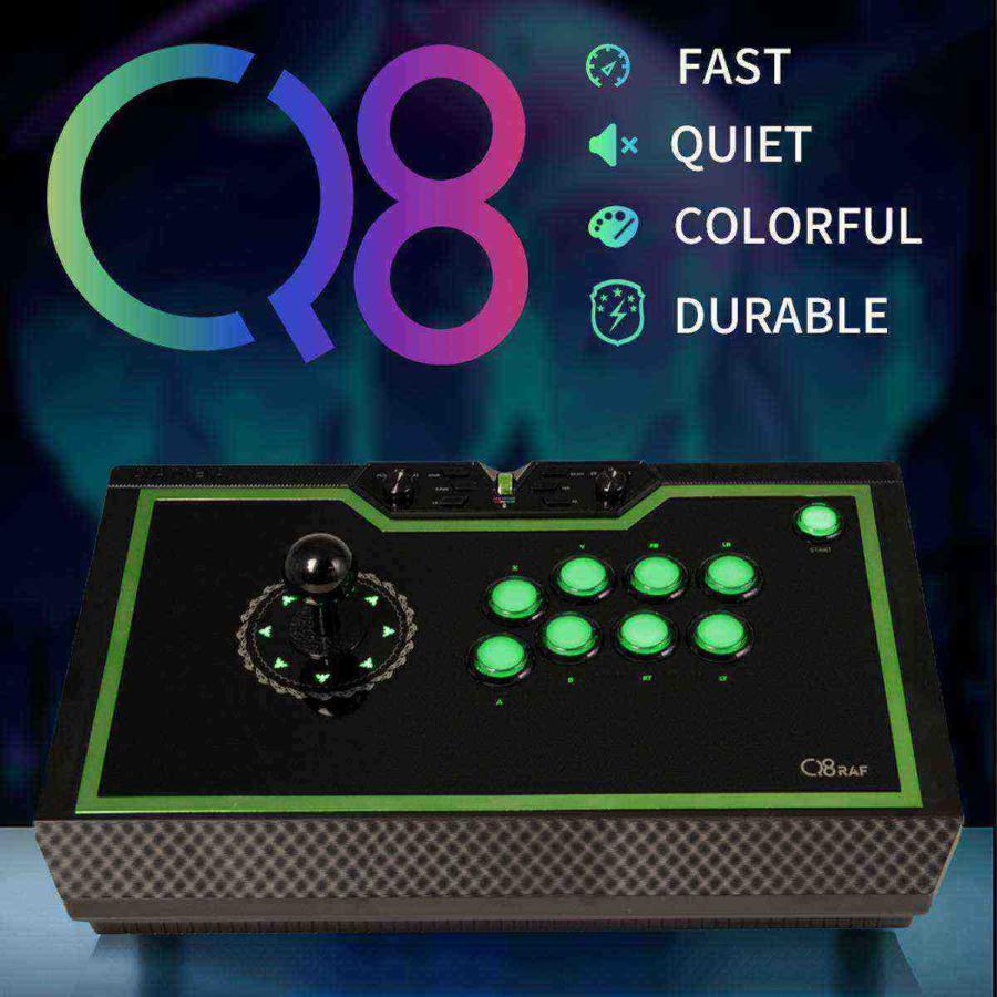 LED静音レバー&ボタン】 Qanba Q8 Silent Arcade Joystick クァンバ