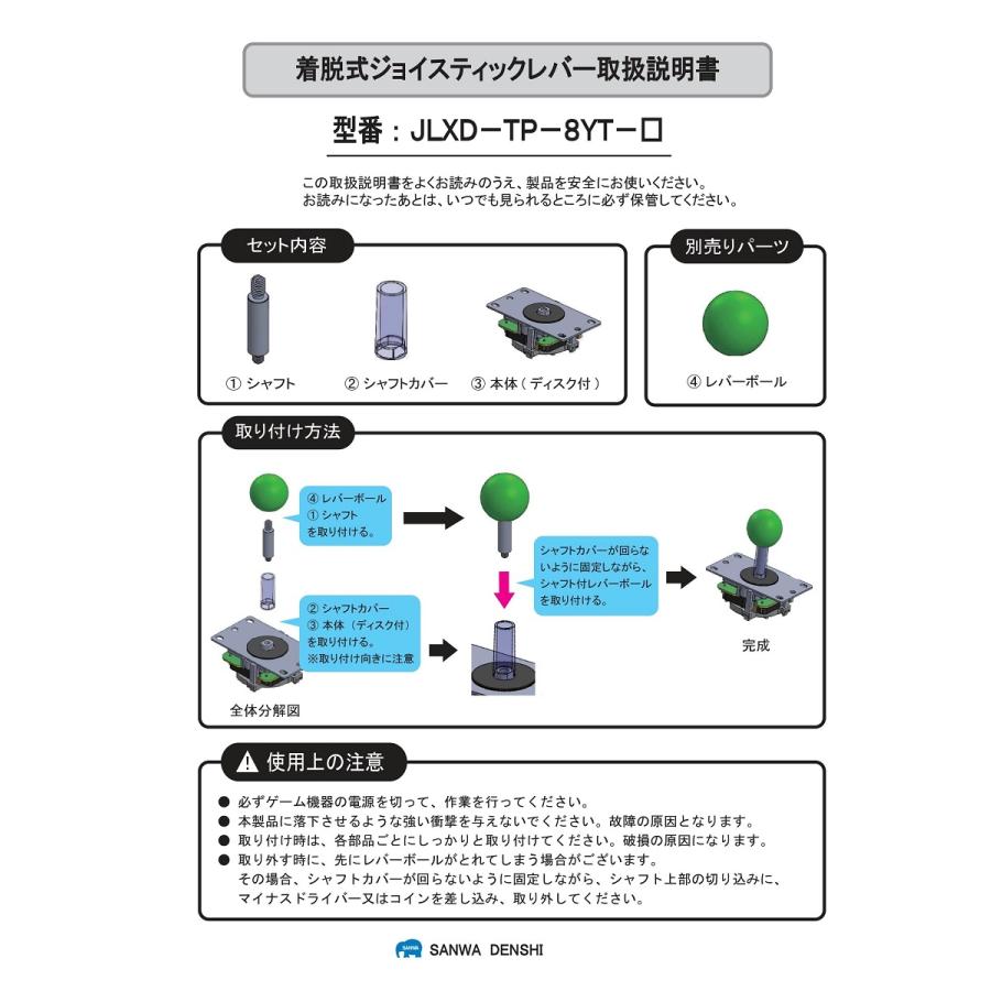 着脱式新型】三和電子 基板タイプジョイスティックレバー （平鉄板