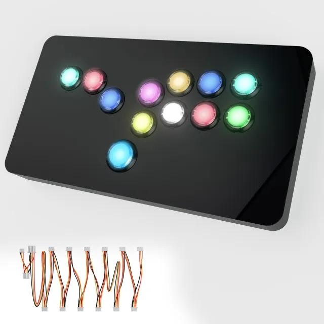 ハメ込み式 RGB LED 30φ&24φ&LED ケーブル バンドルセット】Qanba