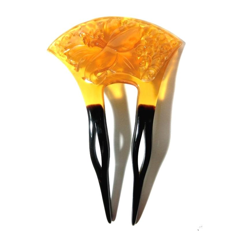 【創業144年べっ甲の菊池】本べっ甲かんざし白甲（百合の花）−２４２ 本べっ甲 かんざし 鼈甲 かんざし【結婚式・留袖・訪問着・入学式】