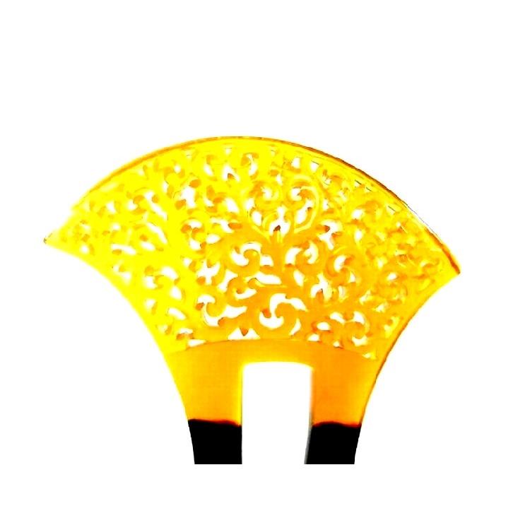 限定素材を使用 【創業明治七年べっ甲の菊池】本べっ甲かんざし白甲透かし彫り（喜山作）ー２７本べっ甲 かんざし 鼈甲 かんざし 【結婚式・留袖・訪問着・入学式】 【TMF1708401053】(60500円)