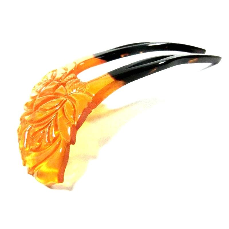 【新品訳あり】 【創業１４５年べっ甲の菊池】本べっ甲 白甲かんざし（薔薇）（喜山作）２６６本べっ甲 かんざし 鼈甲 かんざし 【結婚式・留袖・訪問着・入学式 】 【SK2059399230】(72930円)