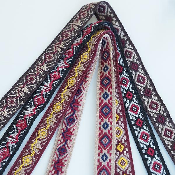 1cm幅 細幅オルテガ柄刺繍テープ ネイティブ柄チロリアンテープ 手芸用
