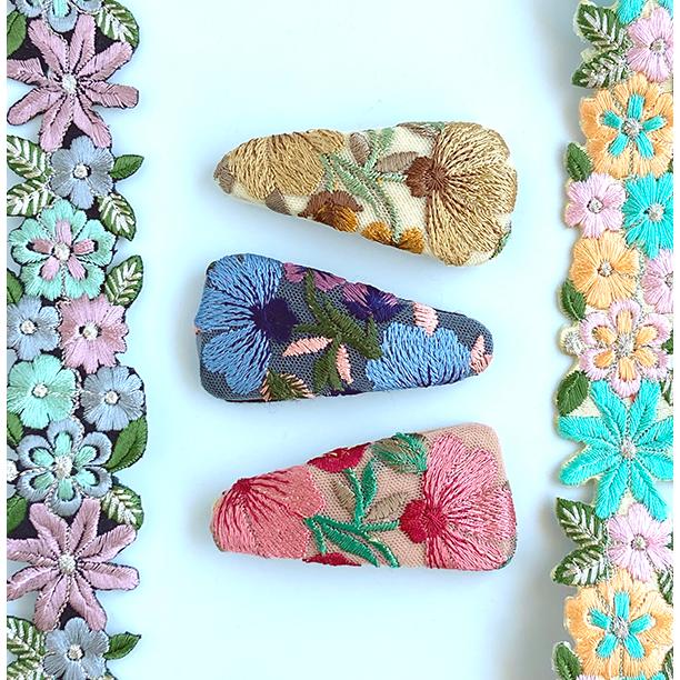 5cm幅 人気累計5000m販売！インド刺繍リボン くすみカラー チュール