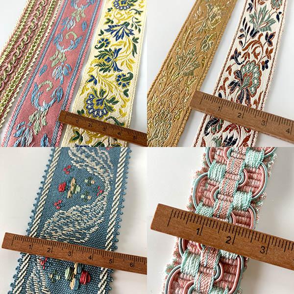 幅いろいろ2.5cm幅から5cm幅 フランスヴィンテージ刺繍リボン