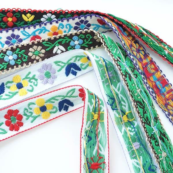 2cm幅 お花刺繍リボン レトロ柄 花柄チロルテープ 花柄チロリアン