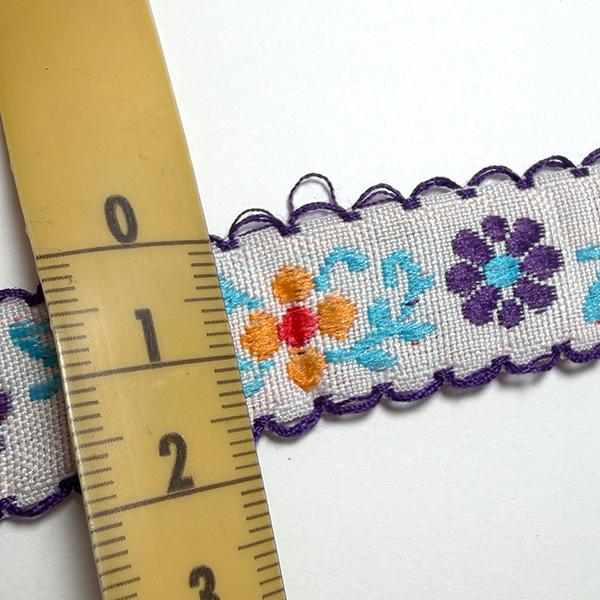 レトロなお花　チロリアンテープ　おまとめ 2cm幅 お花刺繍リボン レトロ柄 花柄チロルテープ 花柄チロリアン