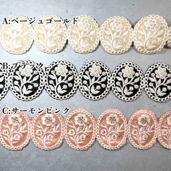 5cm幅 縁取りモチーフレース インド刺繍リボンブレード 約13個