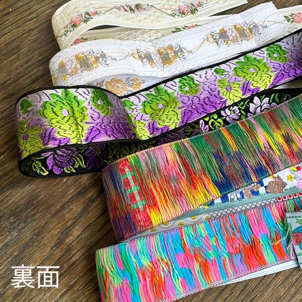 3.5cm幅前後 スイスデットストックリボン 花柄動物柄レトロチロル