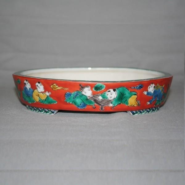 九谷焼 手描き 植木鉢 唐子文様6号楕円鉢 By 盆栽 苔玉 1 Bitouen 112 Shopooo By 盆栽 Gmo