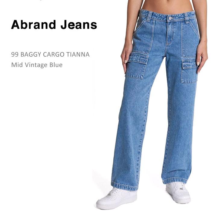 Abrand Jeans エイブランド 99 BAGGY CARGO TIANNA Low Rise Relax Straight Mid Vinateg Blue｜itempost｜02