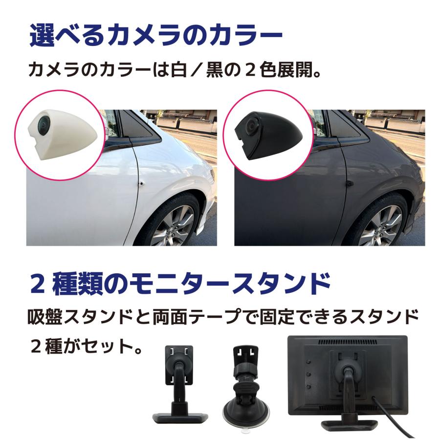 サイドカメラセット【AI機能付】200万画素 5インチLCDセット 白 右用