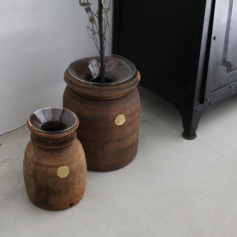 PUEBCO プエブコ｜VINTAGE WOODEN POT W/GLASS CYLINDER : shopooo by