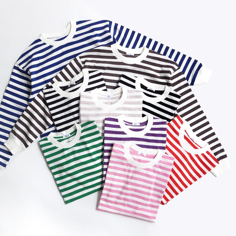 新品タグ付き！maillot (マイヨ)　ボーダー ロングTee maillot マイヨ｜Tube Border Long-Tee ORANGE : shopooo by GMO