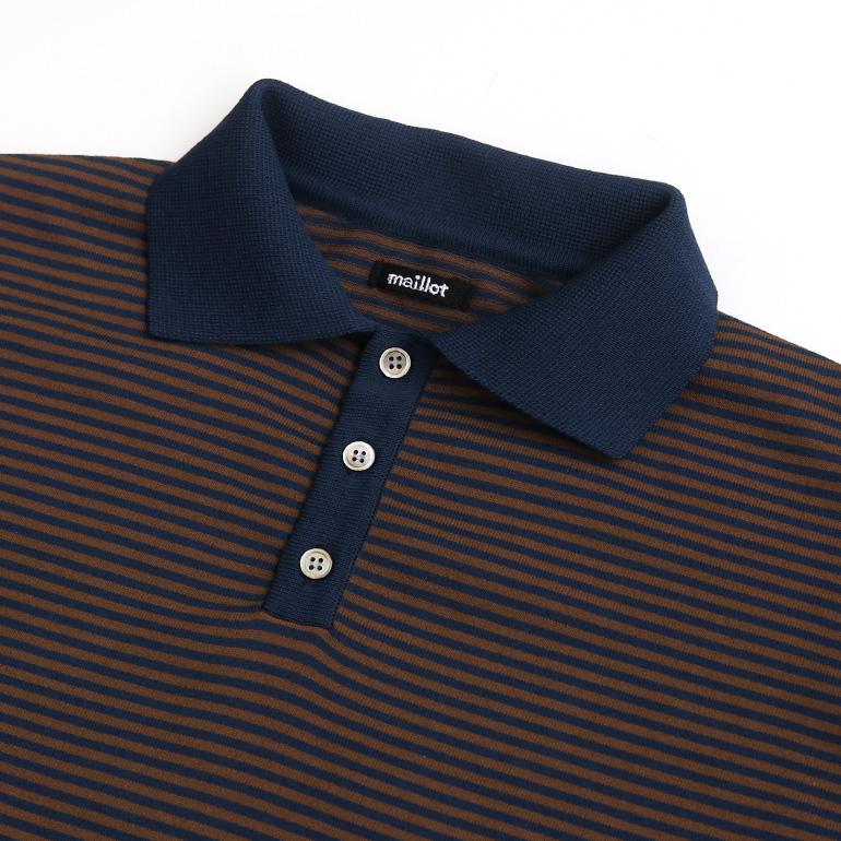 取扱い終了/セール】maillot マイヨ｜“mature” mature border polo【全
