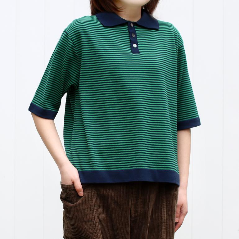 取扱い終了/セール】maillot マイヨ｜“mature” mature border polo【全