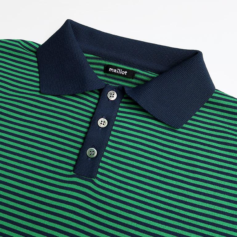 取扱い終了/セール】maillot マイヨ｜“mature” mature border polo【全