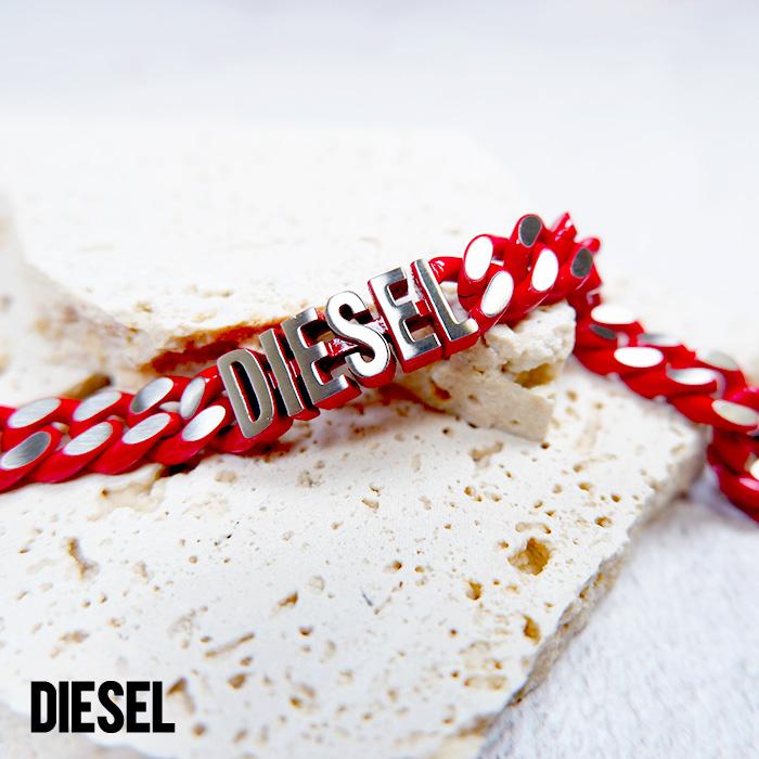 DIESEL チェーンブレスレット レッド ディーゼル アクセサリー メンズ ブレスレット レッド DX1415040