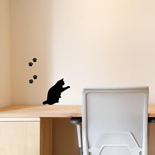 ねこ ウォールステッカー 01【猫 キャット cat モノクロ】【白縁取り有】｜itempost｜12