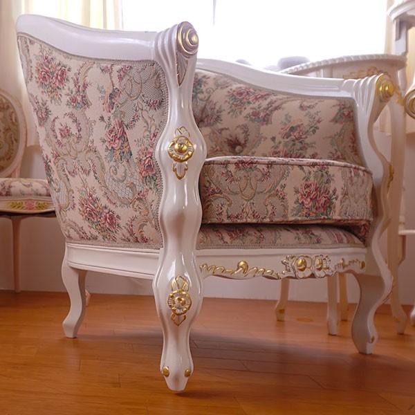 oro bianco 1人掛け1Pサロンソファ202 FabricA マホガニー材使用