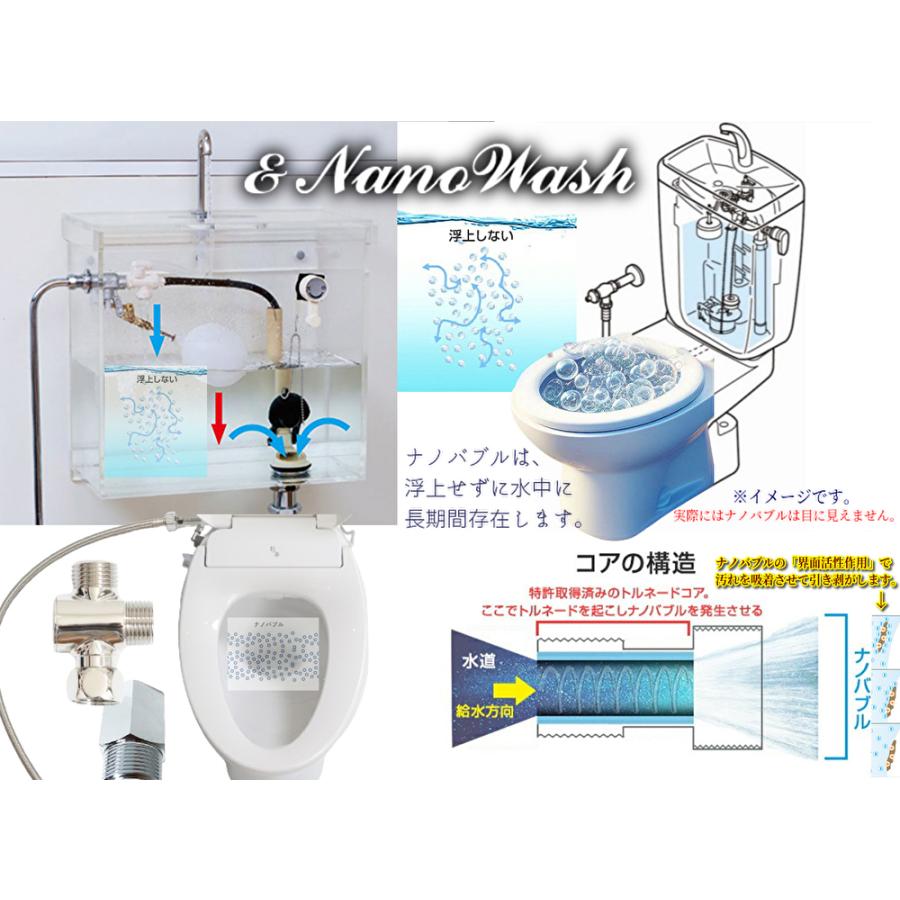 Kirei-PLUS＆NanoWash  スーパーナノバブル発生ユニット搭載ハイブリット水圧式温水洗浄便座 停電時でも使用可能の画像