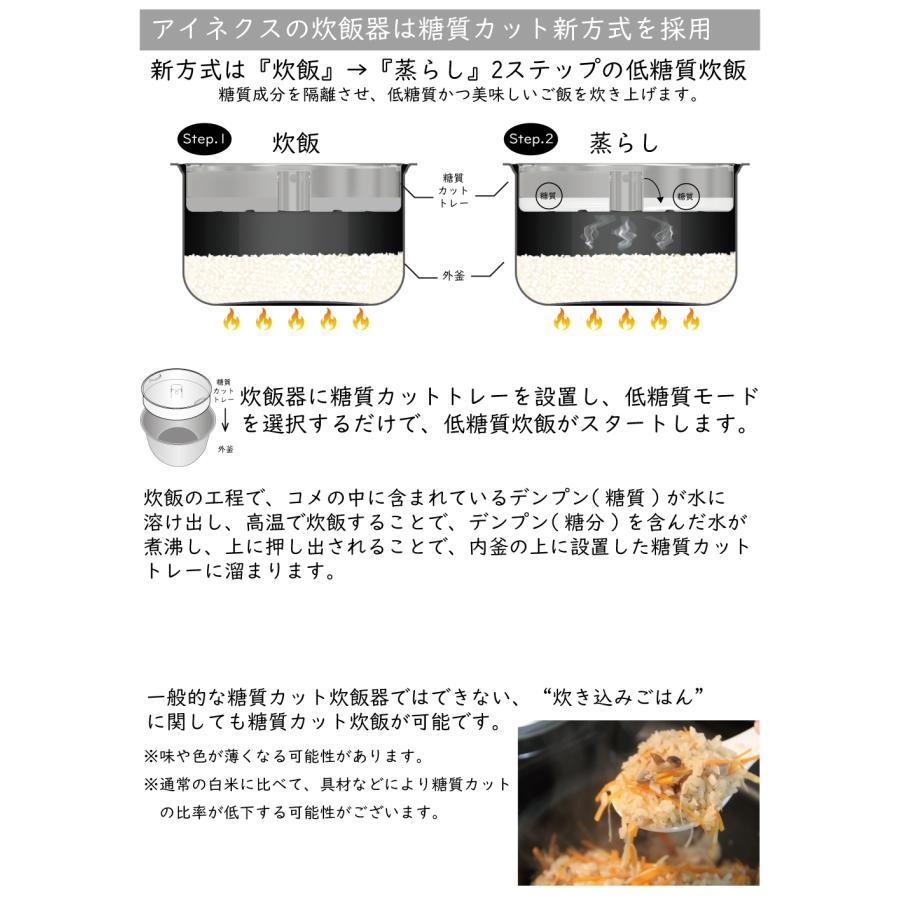 AINX Smart Rice Cooker スマートライスクッカー 糖質カット炊飯器