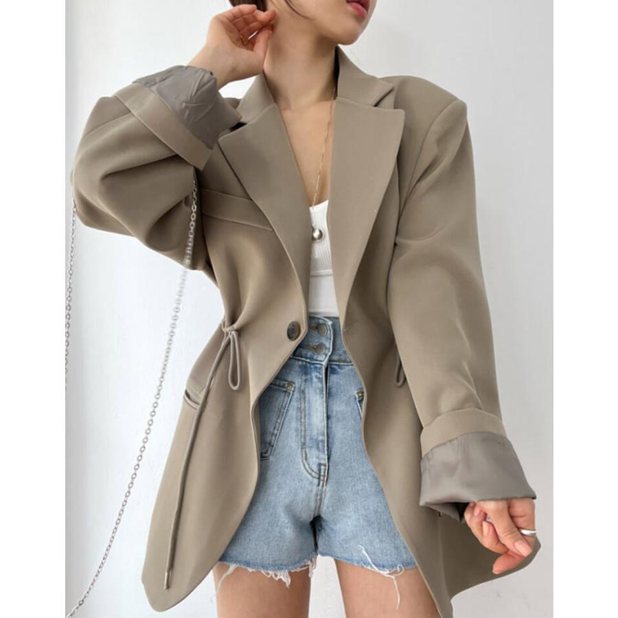 レディース フロントジッパー ジャケット 新品☆Lグレー系♪フロント 