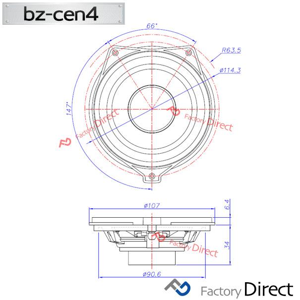 【互換品】fd-bz-cen4-19 EQCクラス N293 (2019.07以降 R01.07以降) (フロントセンター，リアDピラー専用スピーカー 1個入り) 10cm フルレンジトレードインスピー_7