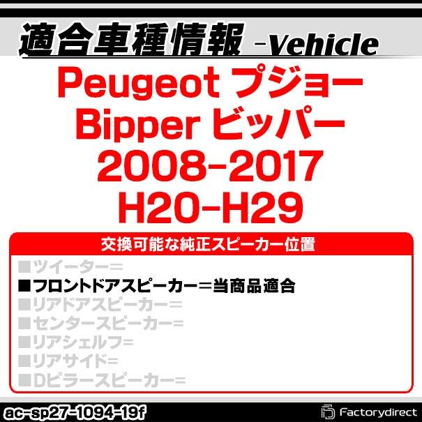 ac-sp27-1094-19f (フロントドア専用) Peugeot プジョー Bipper ビッパー (2008-2017 H20-H29) (130mm 5.25inch用) ABSインナーバッフルボード スピーカーアダ｜itempost｜04