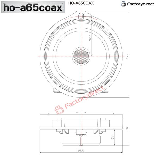【互換品】fd-ho-a65coax50 ACCORD アコード (CV3系 R02.02-R04.09 2020.02-2022.09) HONDA ホンダ 6.5インチ 17cmコアキシャルスピーカー カプラーON トレード |  | 08