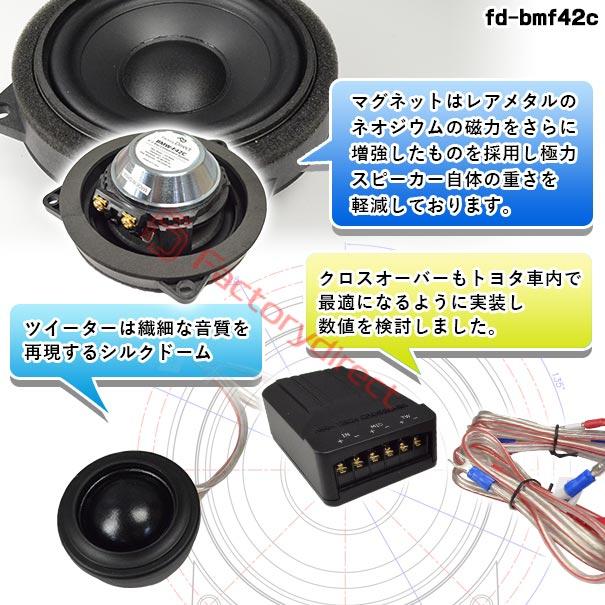 【互換品】fd-bmf42c82 (フロントドア＆リアドア＆リアシェルフ専用) BMW i4シリーズ G26 GC 4inch 10cm 2WAY 純正交換 セパレート スピーカー (車 カスタム パ_8