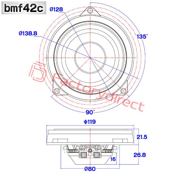 【互換品】fd-bmf42c85 (フロントドア＆リアドア専用) BMW iX3シリーズ G08 BEV 4inch 10cm 2WAY 純正交換 セパレート スピーカー (車 カスタム パーツ オーディ_7