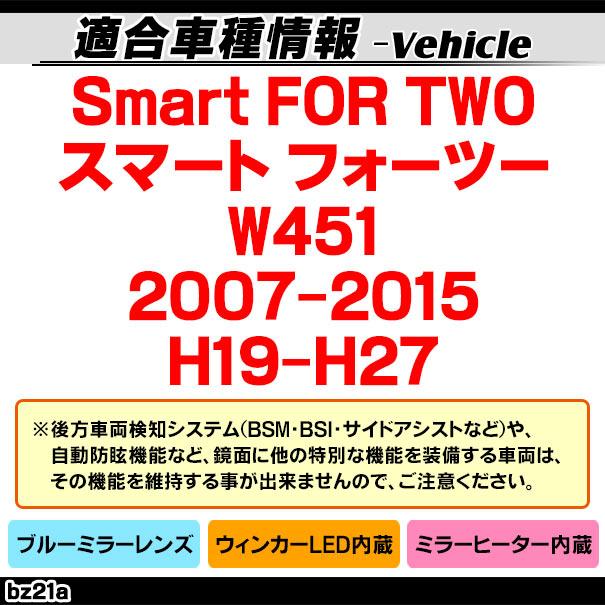 lm-bz21a Smart FOR TWO スマート フォーツー W451 (2007-2015 H19-H27) Smart スマート LEDウインカードアミラーレンズ ブルー ドアミラーガラス ( W451 ミラー｜itempost｜04